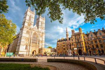Westminster Abbey Church in London, UK - obrazy, fototapety, plakaty
