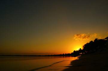 Fototapeta na wymiar Playa Larga Cuba. Bay of Pigs. Caribbean sunset