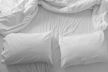 Fototapeta na wymiar pillows on bed