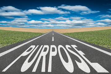 Purpose text on highway background