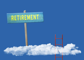 Retirement sign on outdoor background