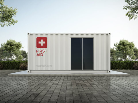 Mobile Clinic container 3D render