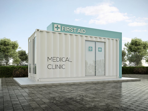 Clinic Container 3D render