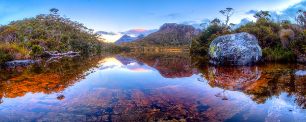 A very still evening over the iconic Cradle Mountain