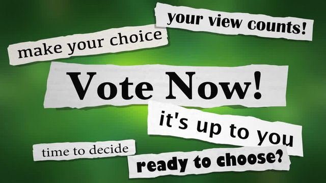 Vote Now Election Democracy Choice News Headlines 3d Animation