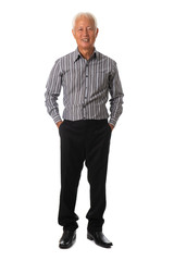 asian senior business male full body
