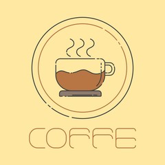 Coffee mono line illustration