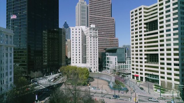 Pedestal Up Shot of Skyscrapers in Downtown Atlanta