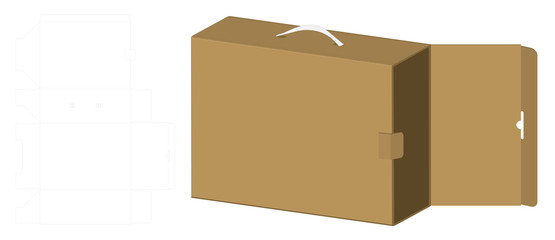 packaging box 3d mockup with dieline template