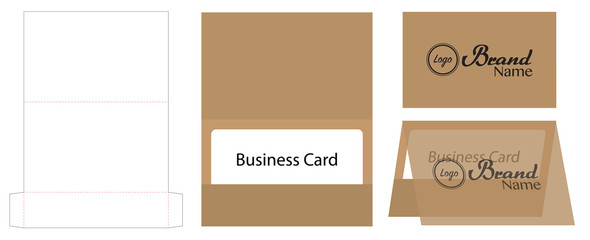 business card envelope die-cut template mock up 