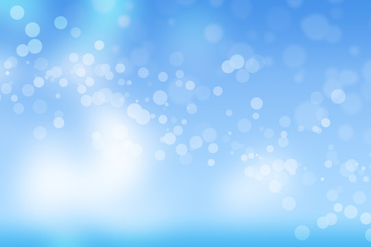 Blue bokeh light background beautiful bright blurred glitter effect. decoration for your design