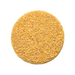 Bulgur or burghul isolated on white background. Top view