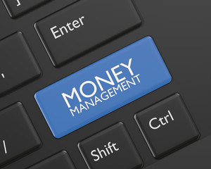 Fototapeta premium 3d render of computer keyboard with MONEY MANAGEMENT button