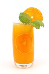 Fresh orange juice cool drink and mint.