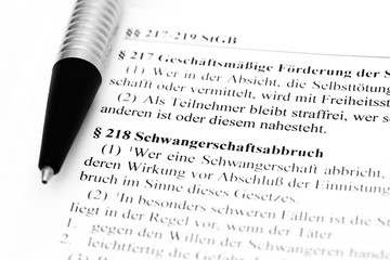 Schwangerschaftsabbruch Strafgesetzbuch Gesetzartikel