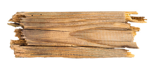 Old wooden board isolated on a white background.