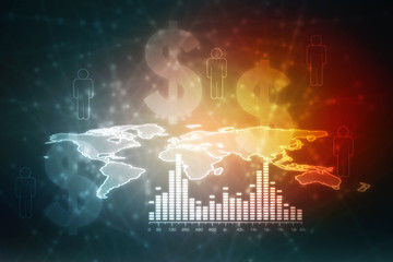 2d rendering Stock market online business concept. business Graph 
