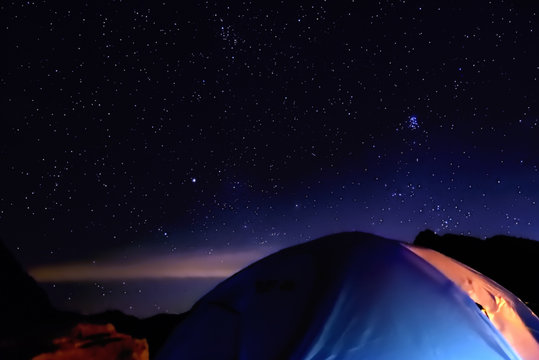 Starry sky seen from the Karasawa tent area, nagano, japan
