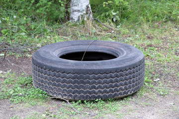 Old tire on the street