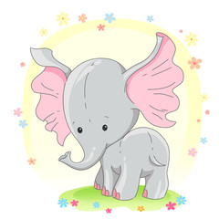 Cute little baby elephant.