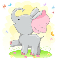 Cute little baby elephant.