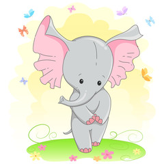 Cute little baby elephant.