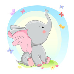 Cute little baby elephant.