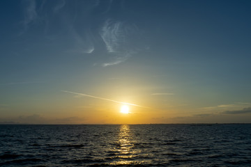 Sunset sky on the lake