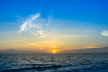 Sunset sky on the lake