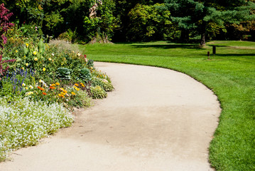 A winding path in the park.
