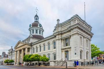 Fototapeta na wymiar View at the building of City hall and market in Kingston - Canada