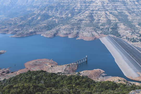 Sky view of Lavasa lake landscape. ( LAVASA Lake - Pune, Maharashtra, India)