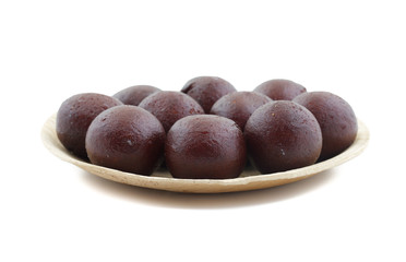 Indian Sweet Food Sweet Black Gulab Jamun Also Know as Kala Jamun, Black Jamun or Dry Kala Jam is a Popular Indian Dessert or Doughnuts for Festivals And Weddings