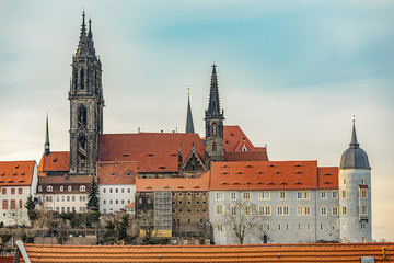 Obraz premium Church and castle landmark of Meissen
