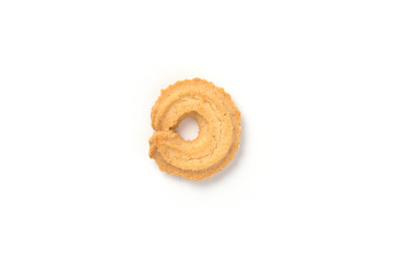 Butter cookies isolated on white background.