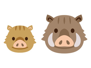 イノシシ　亥　親子