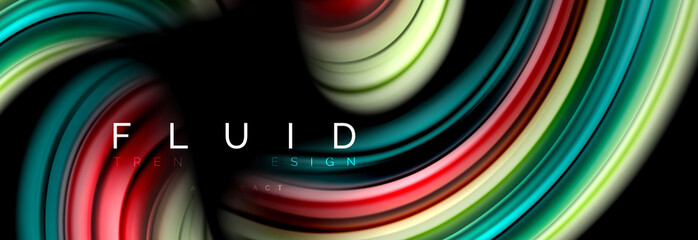 Wave fluid flowing colors motion effect, holographic abstract background. Vector illustration