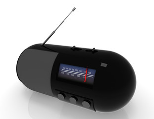3d radio concept on white background