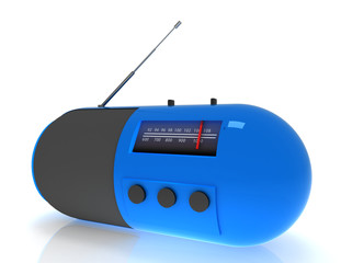 3d radio concept on white background