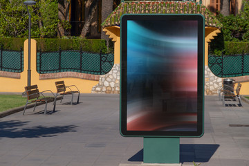 Outdoor billboard advertisement in seaside resort city