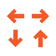 arrow sign set orange color isolated vector