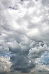 Cloudy storm in the sea before rainy. Tornado storms cloud above the sea. Monsoon season. Huge storm clouds with rain over sea , Strong winds, heavy rain storm.
