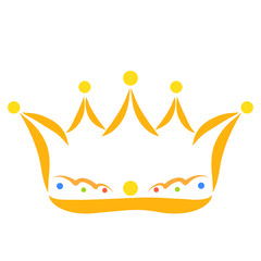 The crown is painted with yellow smooth lines and dots