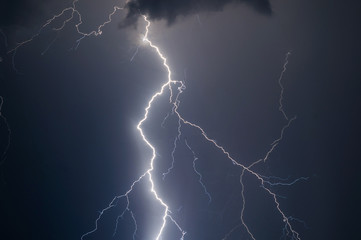 lightnings and thunder bold strike at summer storm