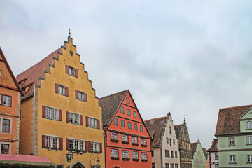 Fototapeta na wymiar View on Rothenburg - medieval city in Germany, popular touristic destination.
