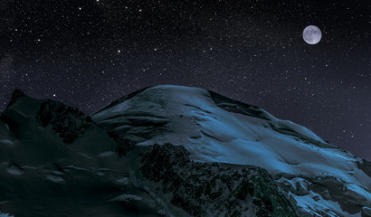 Mont Blanc im Mondschein