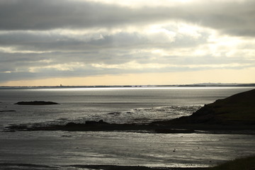 Seascape in iceland: Silver sea