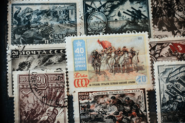 large collection of postage stamps