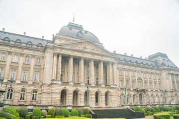 Fototapeta na wymiar Exterior view of the Royal Palace of Brussels