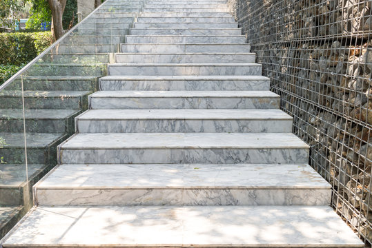 Empty marble stair - Outdoor modern architecture
